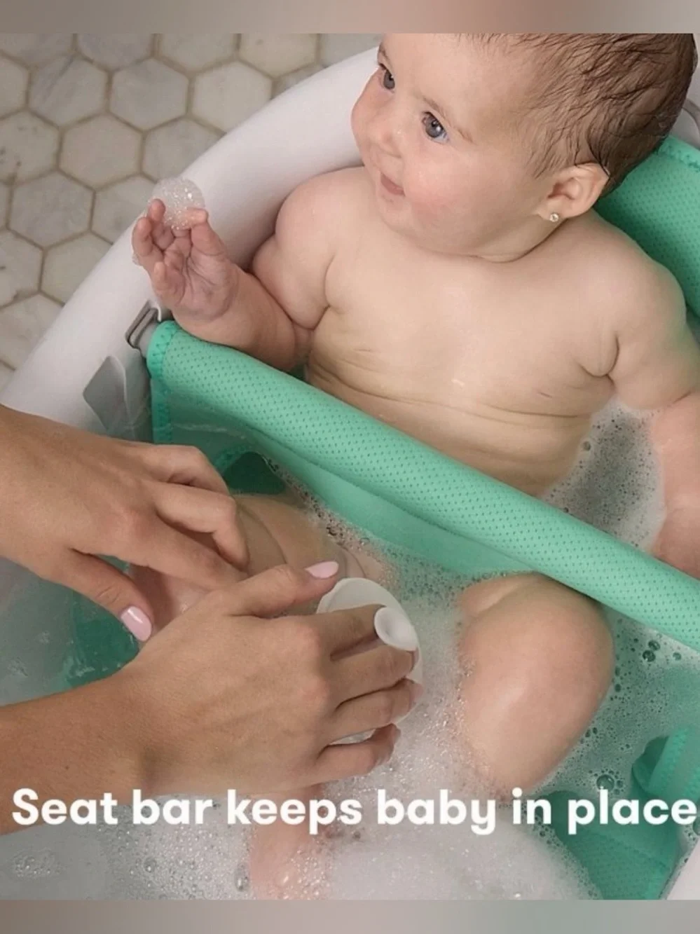 NIB - 4 in 1 frida baby Grow-With-Me Baby Bath Tub in Mint with Support Sling